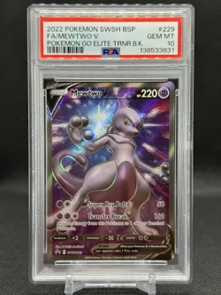 Mewtwo V SWSH229 Black Star Promo Full Art Pokemon GEM MT PSA 10 - Image 1