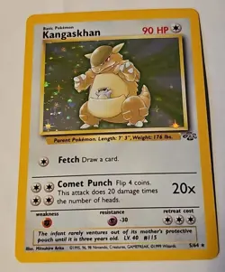 Pokemon Card TCG Kangaskhan 5/64 Jungle Holographic Rare Unlimited 1999 Vintage - Image 1