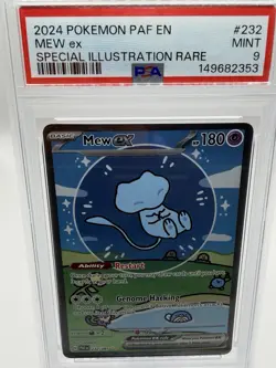 2024 Mew EX SIR 232/091 Pokemon S&V Paldean Fates Bubble Mew PSA 9 Mint - Image 1