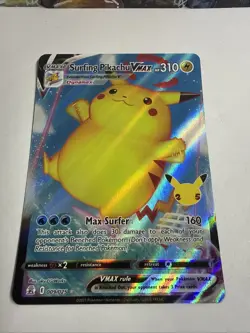 Surfing Pikachu VMAX 009/025 Holo Rare VMAX Celebrations Pokemon Near Mint - Image 2