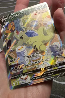 Pokemon Tyranitar V Alt Art 155/163 UR Holo Battle Styles NM Back Error - Image 2