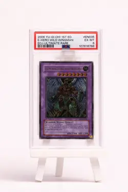 2006 Yu-Gi-Oh! 1st Ed Elemental HERO Wild Wingman EOJ-EN035 Ultimate Rare PSA 6 - Image 1