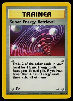 Pokemon Card - Super Energy Retrieval Neo Genesis 89/111 Rare 1st Edition - Image 1