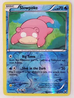 REVERSE HOLO Slowpoke 23/108 NM - Dark Explorers Pokemon Card - MAHOU Art - Image 1