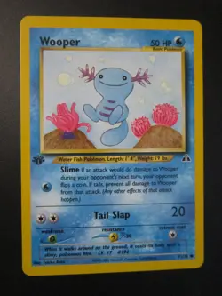 WOOPER POKEMON CARD 1ST EDITION 71/75 NEO DISCOVERY NON HOLO NEVER PLAYED NM- - Image 1