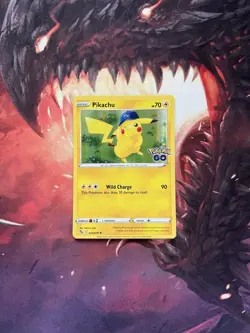 Pikachu Pokemon GO Stamped Holo 028/078 Sword & Shield Card 2022 NM ⚡ - Image 3