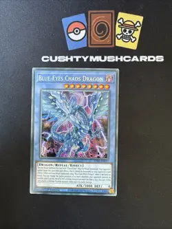 YUGIOH BLUE EYES CHAOS DRAGON SECRET RARE LDS2-EN017 1ST EDITION - Image 1