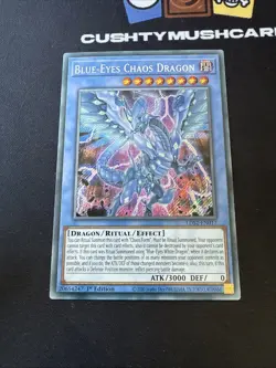 YUGIOH BLUE EYES CHAOS DRAGON SECRET RARE LDS2-EN017 1ST EDITION - Image 2