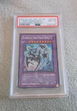 Yu-Gi-Oh: Elemental Hero Chaos Neos 1st Edition GLAS-EN036 PSA 8 - Image 1