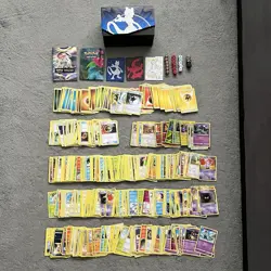 TCG Pokemon card bundle with 568 cards, dice & Mewtwo box - Image 1