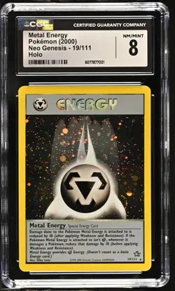 CGC 8 Metal Energy 2000 Neo Genesis 19/111 Holo Pokemon Card - Image 1