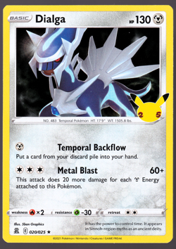 Dialga 020/025 Holo Celebrations Pokemon Card 2021 NM - Image 1