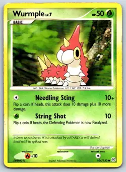 Wurmple - Diamond and Pearl 104/130 Vintage Pokemon Card HP - Image 1