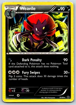 Weavile - Next Destinies 70/99 Vintage Pokemon Card HP - Image 1