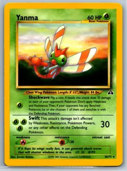 Yanma (36) - Neo Discovery 36/75 Vintage Pokemon Card NM - Image 1