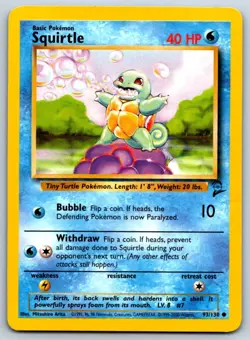Squirtle - Base Set 2 093/130 Vintage Pokemon Card MP - Image 1
