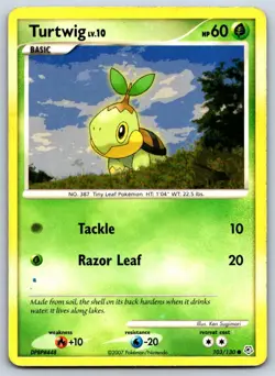 Turtwig - Diamond and Pearl 103/130 Vintage Pokemon Card HP - Image 1