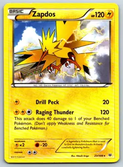 Zapdos - XY - Roaring Skies 23/108 Vintage Pokemon Card MP - Image 1