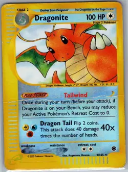 Dragonite 43/165 Reverse Holo Expedition - Pokemon Card - Creased - Image 1