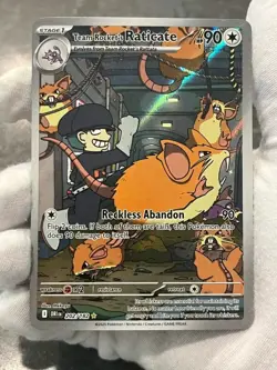 Pokemon TCG Team Rocket's Raticate 202/182 Destined Rivals Illustration Rare NM - Image 3