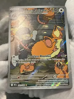 Pokemon TCG Team Rocket's Raticate 202/182 Destined Rivals Illustration Rare NM - Image 4