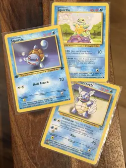 1999 Squirtle Shadowless Pokemon Base Set & 99-2000 1st edition Team Rocket - Image 1