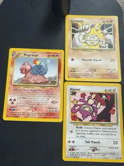 Magcargo Geodude Aipom (3) Card Lot Neo Revelation Pokemon - Image 1