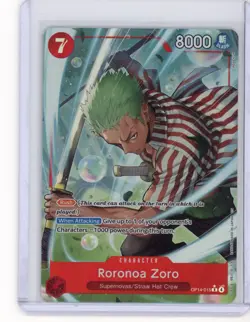 One Piece The Azure Sea’s Seven Roronoa Zoro OP14-015 Alternate Alt Art NM - Image 1