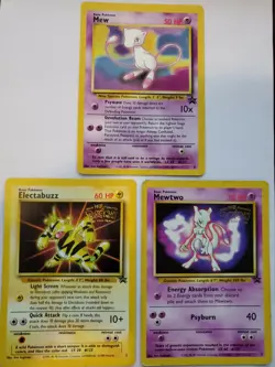 Mew Mewtwo Electabuzz Promo Pokemon Card Base Jungle Fossil WOTC - Image 1