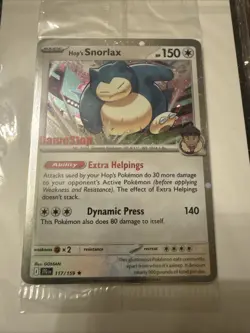 Hops Snorlax GameStop Stamp Sealed Promo 117/159 Holo Pokemon Card TCG - Image 1