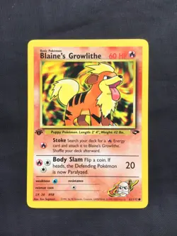 Pokemon Cards: Gym Challenge 1st Edition Common: Blaine's Growlithe 62/132 - Image 1