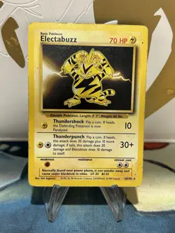 Electabuzz 20/102 Pokemon Base Set Unlimited Rare Card WOTC HP - Image 1