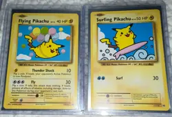 surfing pikachu & flying pikachu rare 2016 pokemon cards. - Image 2