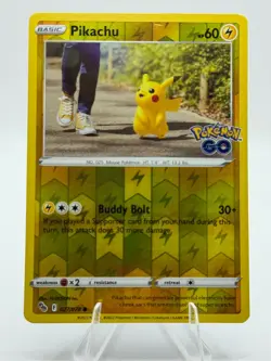 2022 Pokemon GO Pikachu Reverse Holo Uncommon #27/78 - Image 1
