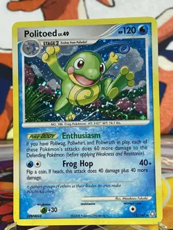 2008 Pokemon Diamond Pearl Legends Awakened Politoed Holo Rare 12/146 NM - Image 1