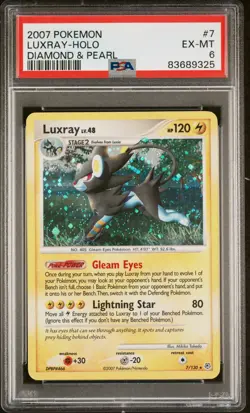 Pokemon Luxray Holo - Diamond & Pearl - 7/130 - PSA 6 - Image 1
