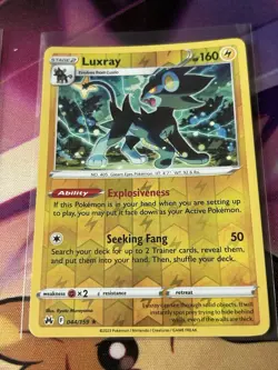 C1605 POKEMON TCG CROWN ZENITH LUXRAY #044 NM-M REVERSE HOLO RARE - Image 1