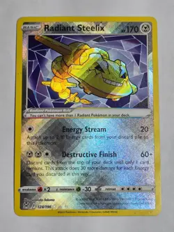 Radiant Steelix 124/196 Radiant Rare Lost Origin Pokemon NM - Image 1