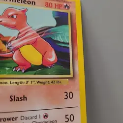 Pokemon TCG Charmeleon Base Set 24/102 Regular WOTC Vintage MP - Image 3