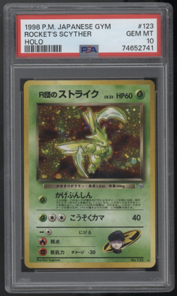1998 Pokemon Rocket's Scyther Japanese Holo #123 PSA 10 - Image 1