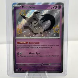 Pokemon TCG Mimikyu Scarlet & Violet Paldean Fates Holo Shiny Rare Card 160/091 - Image 1