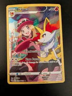 Braixen TG01/TG30 Pokemon SWSH Silver Tempest Trainer Galerie Card NM+ - Image 1