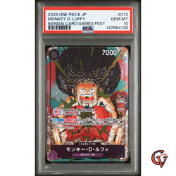 PSA 10 One Piece Monkey D Luffy OP07-073 BANDAI CARD GAMES Fest Promo Japanese - Image 1