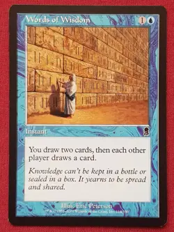 Magic The Gathering ODYSSEY WORDS OF WISDOM blue card MTG - Image 1