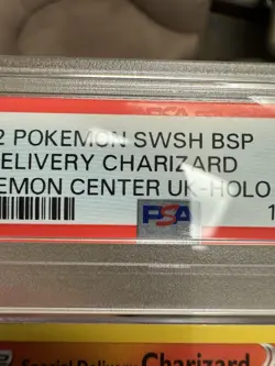 Sp.Delivery Charizard SWSH075 POKEMON CENTER UK HOLO BSP W/ SWIRL 🌀 PSA MINT 9 - Image 5