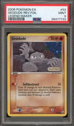 Pokemon Geodude EX Legend Maker Reverse Holo #53 PSA 9 Mint - Image 1