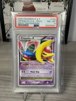 2008 POKEMON GREAT ENCOUNTERS CRESSELIA LV X #103 ULTRA RARE PSA 8 DIAMOND PEARL - Image 1