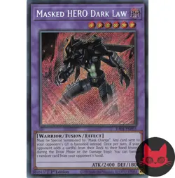 Yugioh Masked HERO Dark Law RA01-EN025 Secret Rare 1st Edition NM - Image 1