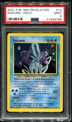 PSA 9 Suicune Holo 14/64 READ DESCRIPTION! Neo Revelation 2001 Pokemon Card - Image 1