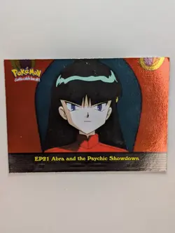 NM! HOLO Pokemon Topps EP21 Abra and the Psychic Showdown TV Animation Blue Logo - Image 1